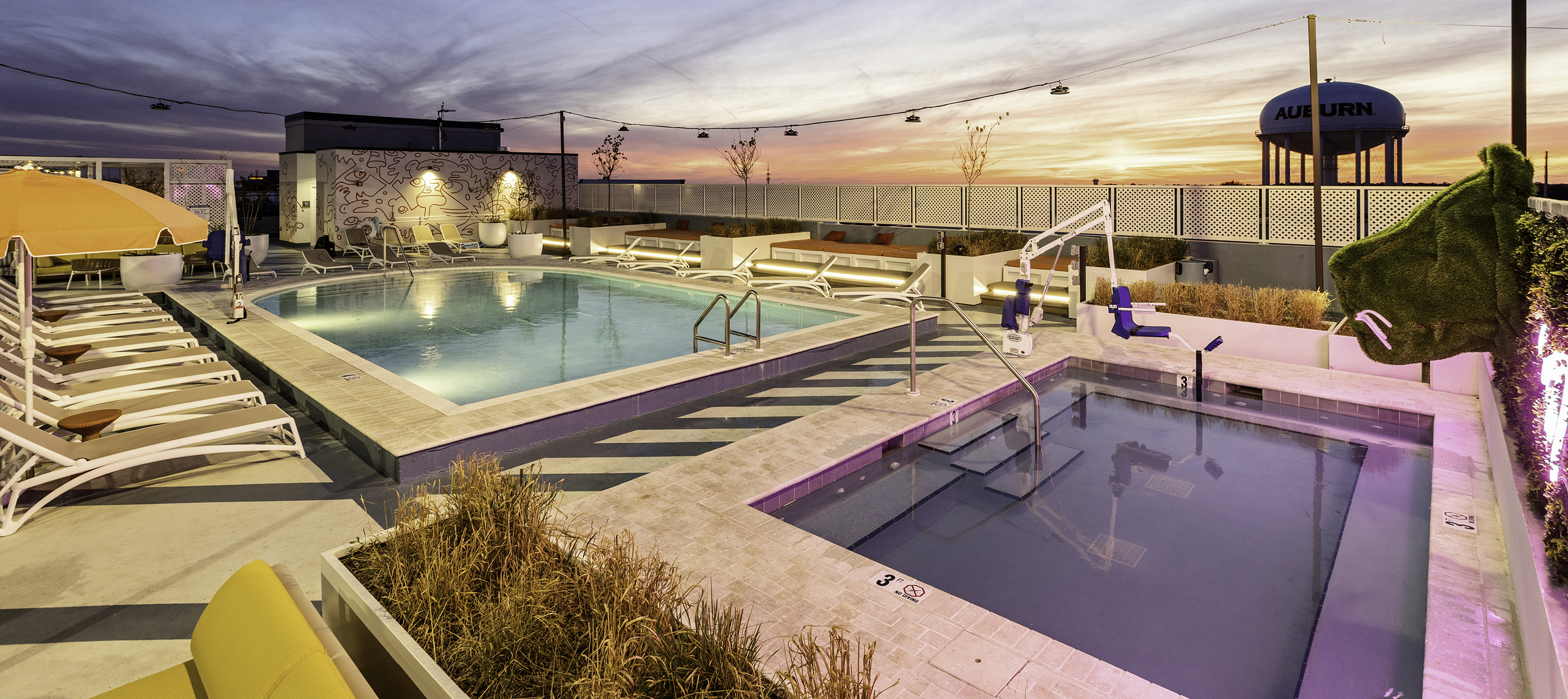 Resort-style swimming pool